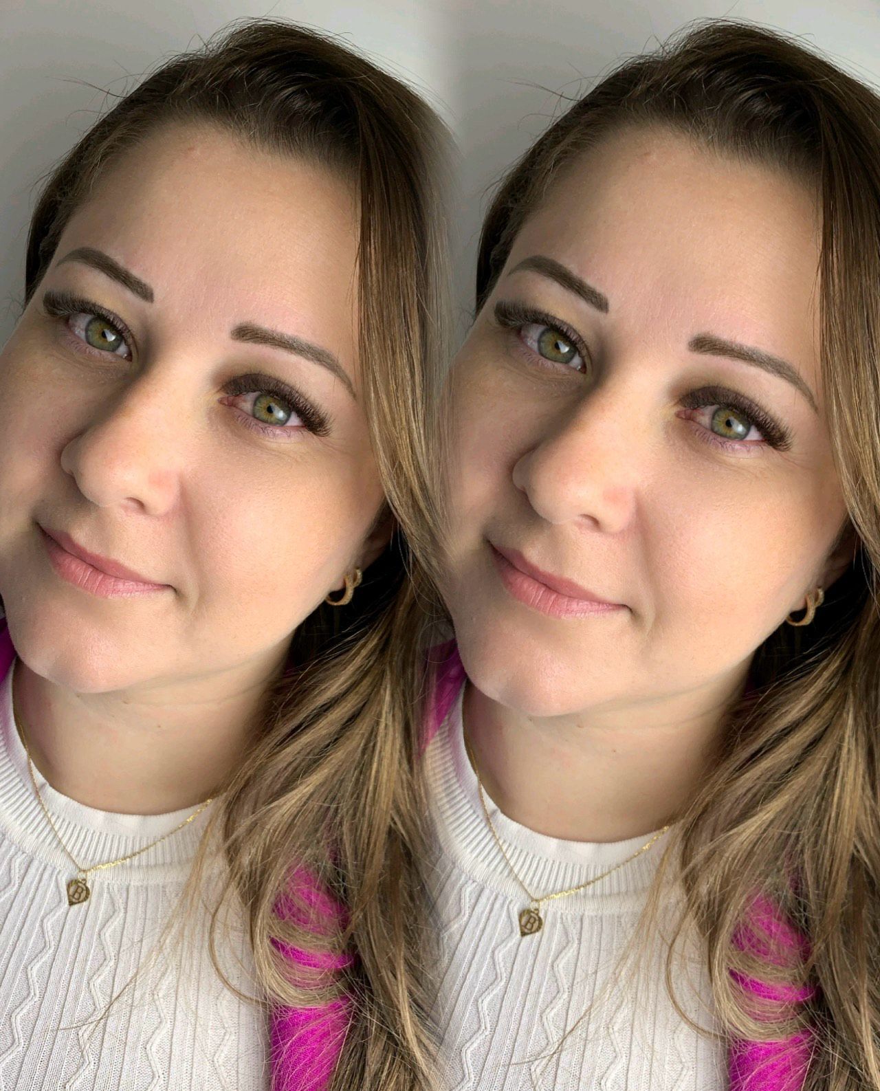 Antes e depois de design de sobrancelhas